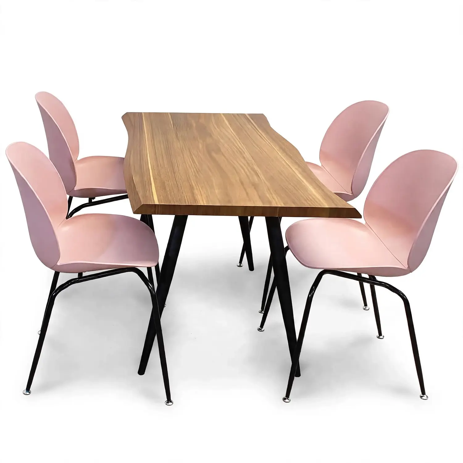 Set Comedor 4 Sillas Beetle y Mesa Rectangular de Madera 14