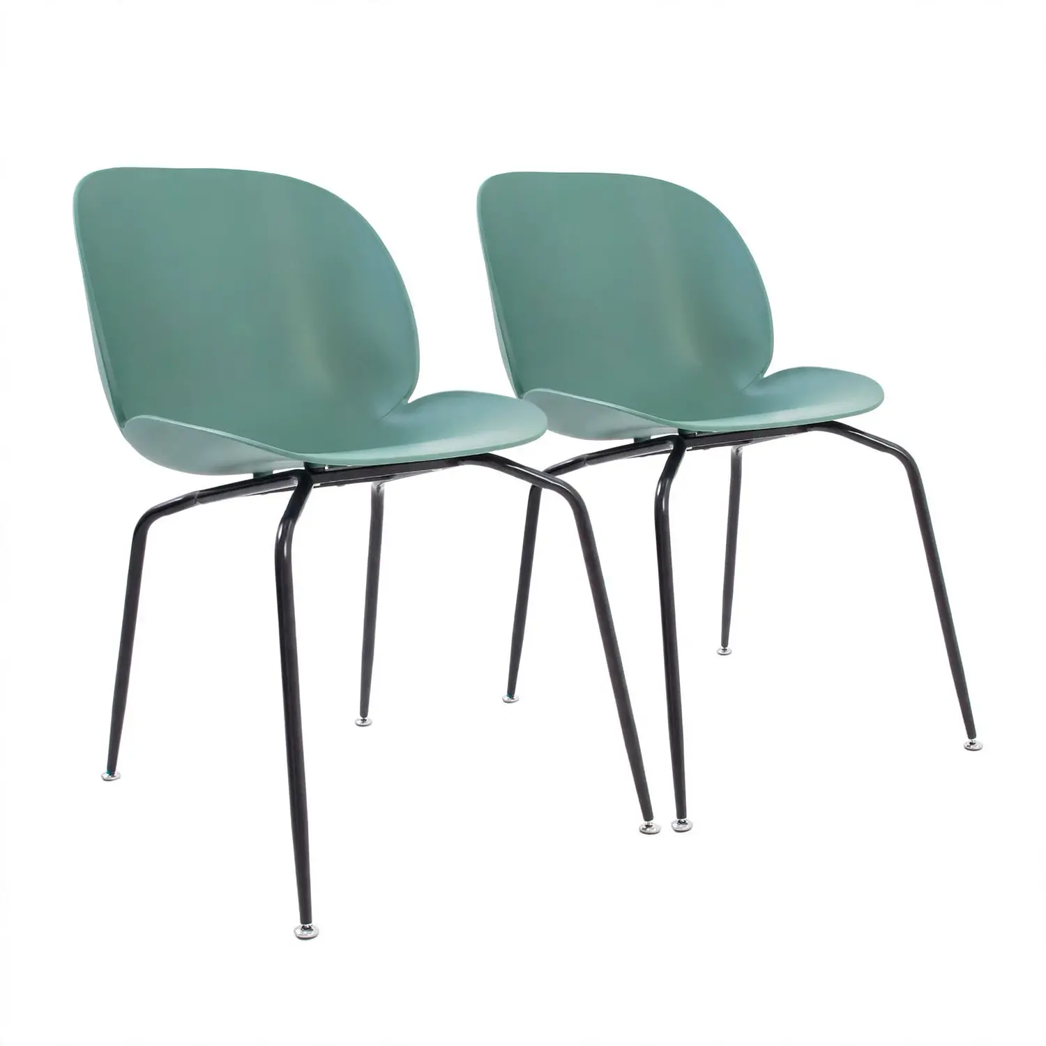 Set 2 Sillas Beetle Verde con Patas Negras para Terraza 3