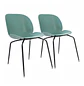 Set 2 Sillas Beetle Verde con Patas Negras para Terraza - Miniatura 3