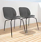 Set 2 Sillas Beetle Gris con Patas Negras para Terraza - Miniatura 1