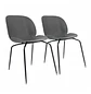 Set 2 Sillas Beetle Gris con Patas Negras para Terraza - Miniatura 2
