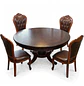 Comedor Redondo Clásico de Madera Caoba con 4 Sillas - Miniatura 17