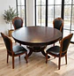 Comedor Redondo Clásico de Madera Caoba con 4 Sillas - Miniatura 1