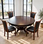 Comedor Redondo Clásico de Madera Caoba con 4 Sillas - Miniatura 7