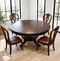 Comedor Redondo Clásico de Madera Caoba con 4 Sillas - Miniatura 10