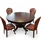 Comedor Redondo Clásico de Madera Caoba con 4 Sillas - Miniatura 20