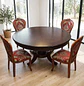 Comedor Redondo Clásico de Madera Caoba con 4 Sillas - Miniatura 19