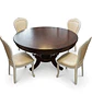 Comedor Redondo Clásico de Madera Caoba con 4 Sillas - Miniatura 14