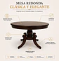 Comedor Redondo Clásico de Madera Caoba con 4 Sillas - Miniatura 26