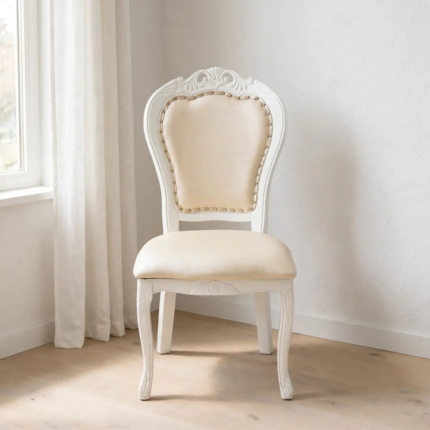 Silla Comedor Grecia Blanca de Madera Americana Clásica 3