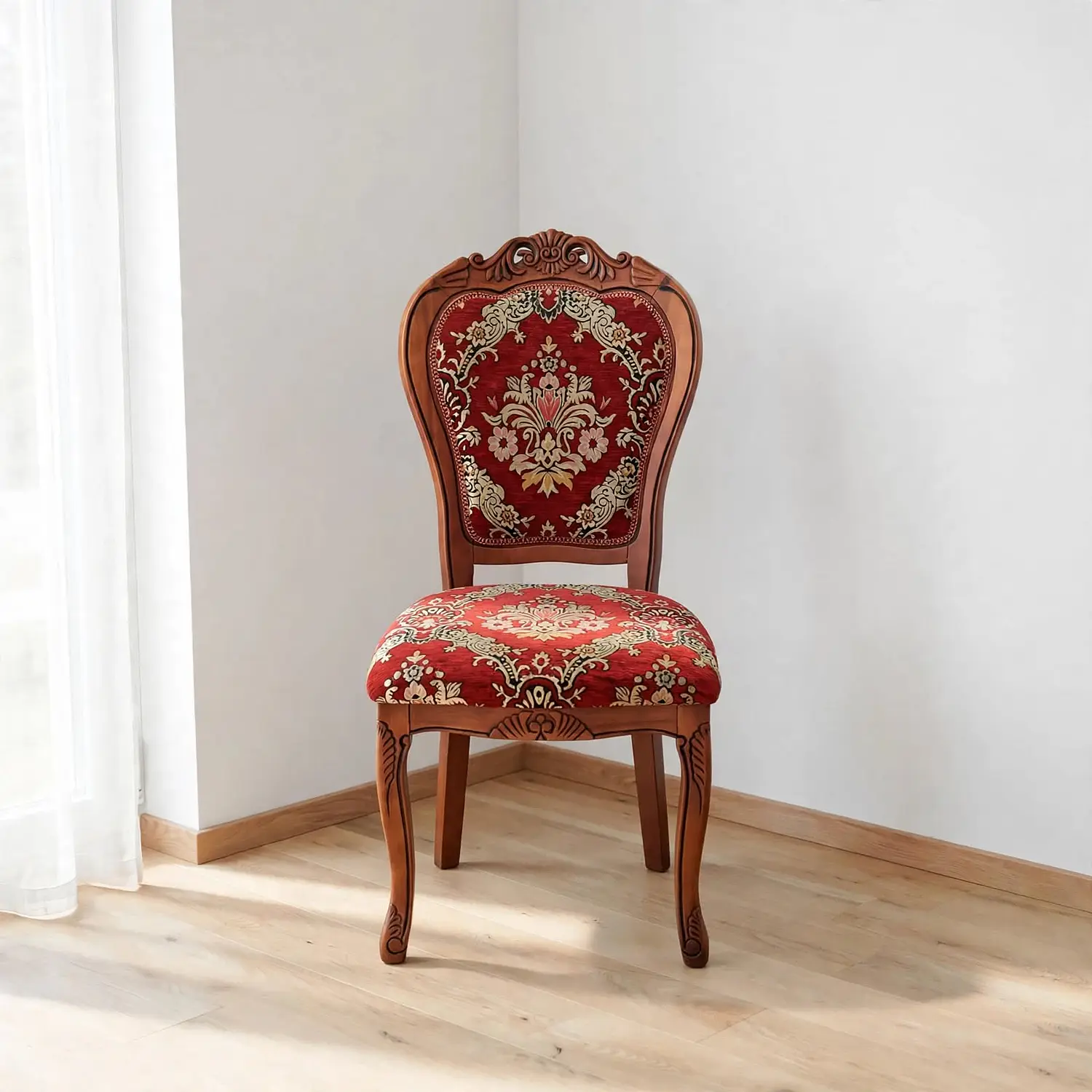 Silla Comedor Florencia Madera Clásica Tapizada Elegante 3