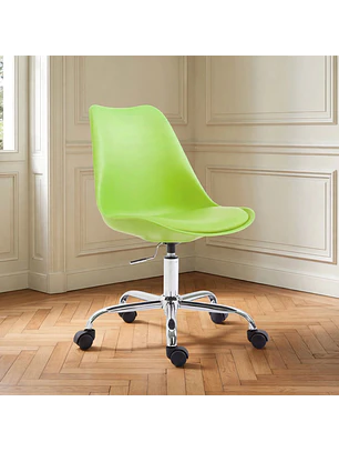 Silla Tulip con Ruedas Giratoria para Oficina, Salón de belleza y Manicura 