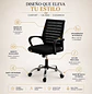 Silla de Escritorio Secretarial Ergonómica Negra con Brazos - Miniatura 2