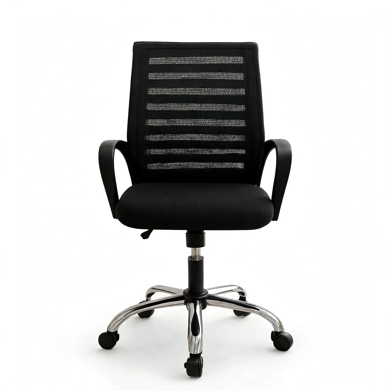 Silla de Escritorio Secretarial Ergonómica Negra con Brazos 6