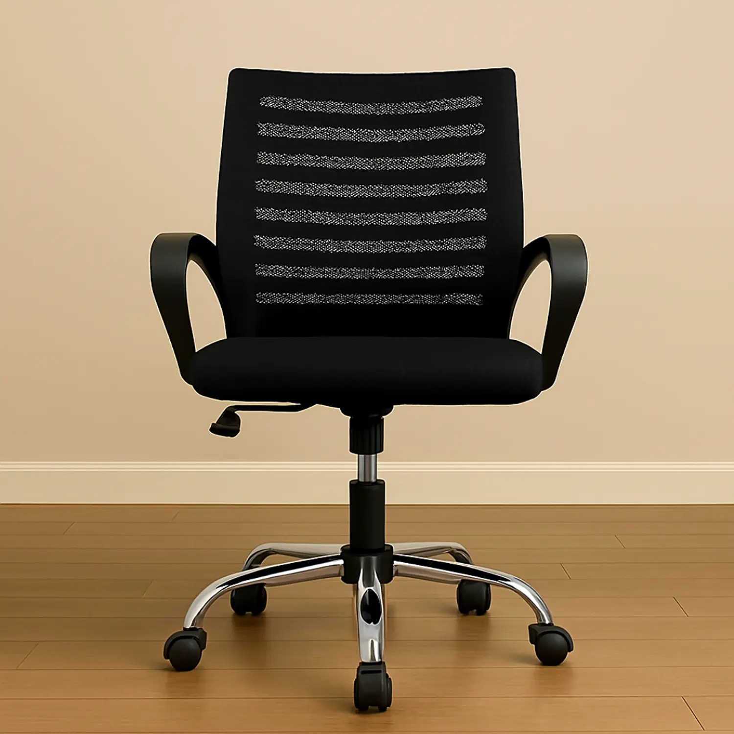 Silla de Escritorio Secretarial Ergonómica Negra con Brazos 4