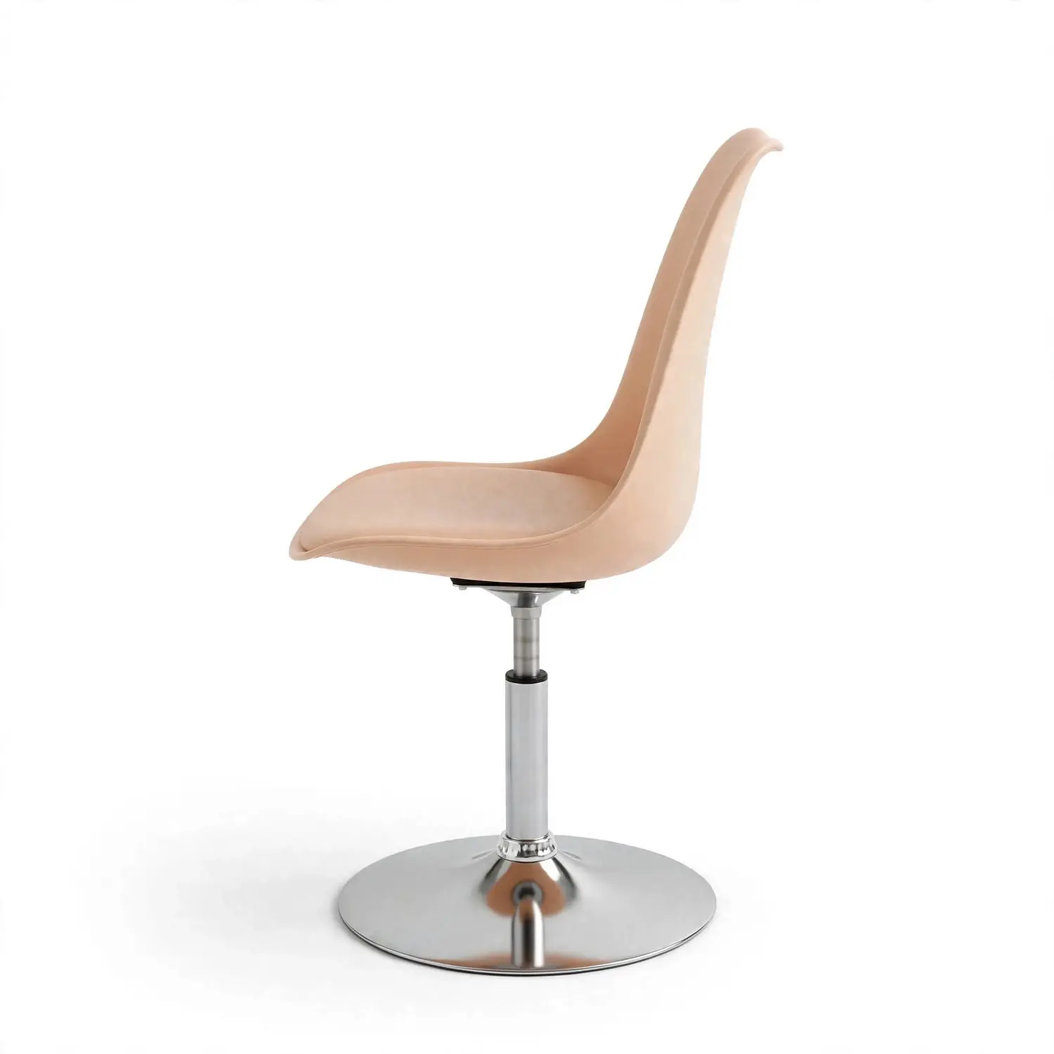 Silla Tulip Salmón Giratoria con Base Circular Cromada 4
