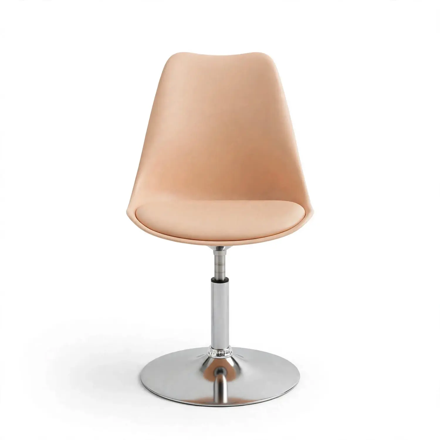 Silla Tulip Salmón Giratoria con Base Circular Cromada 3