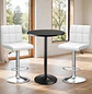 Set Mesa de Bar Redonda Base Negra con 2 Taburetes Regulables Cromado  - Miniatura 1