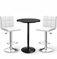 Set Mesa de Bar Redonda Base Negra con 2 Taburetes Regulables Cromado  - Miniatura 2