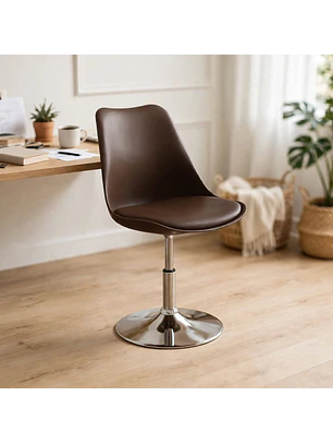 Silla de Manicure Profesional Tulip Cafe con Base Cromada para Salón de Belleza