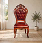 Silla de Comedor Praga de Madera Americana Cuero Capitoné - Miniatura 5