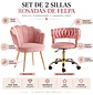 Set 2 Sillas Rosadas de Felpa Fija y con Ruedas - Miniatura 2