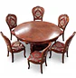 Comedor Redondo 6 Sillas de Madera Clásico Elegante - Miniatura 17