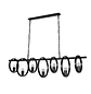 Lámpara Colgante Decorativa 7 Círculos Negro Moderna - Miniatura 3