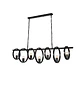 Lámpara Colgante Decorativa 7 Círculos Negro Moderna - Miniatura 5