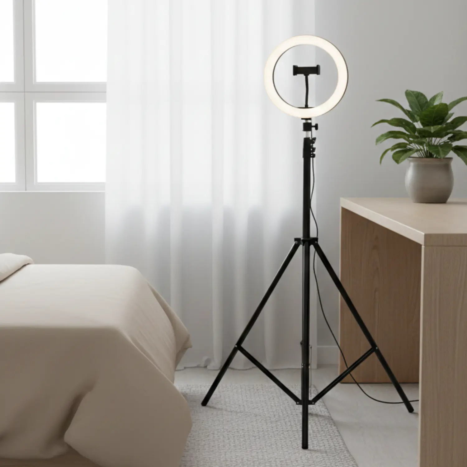 Aro de Luz LED 15W AL0001 con Trípode y Soporte Celular 6