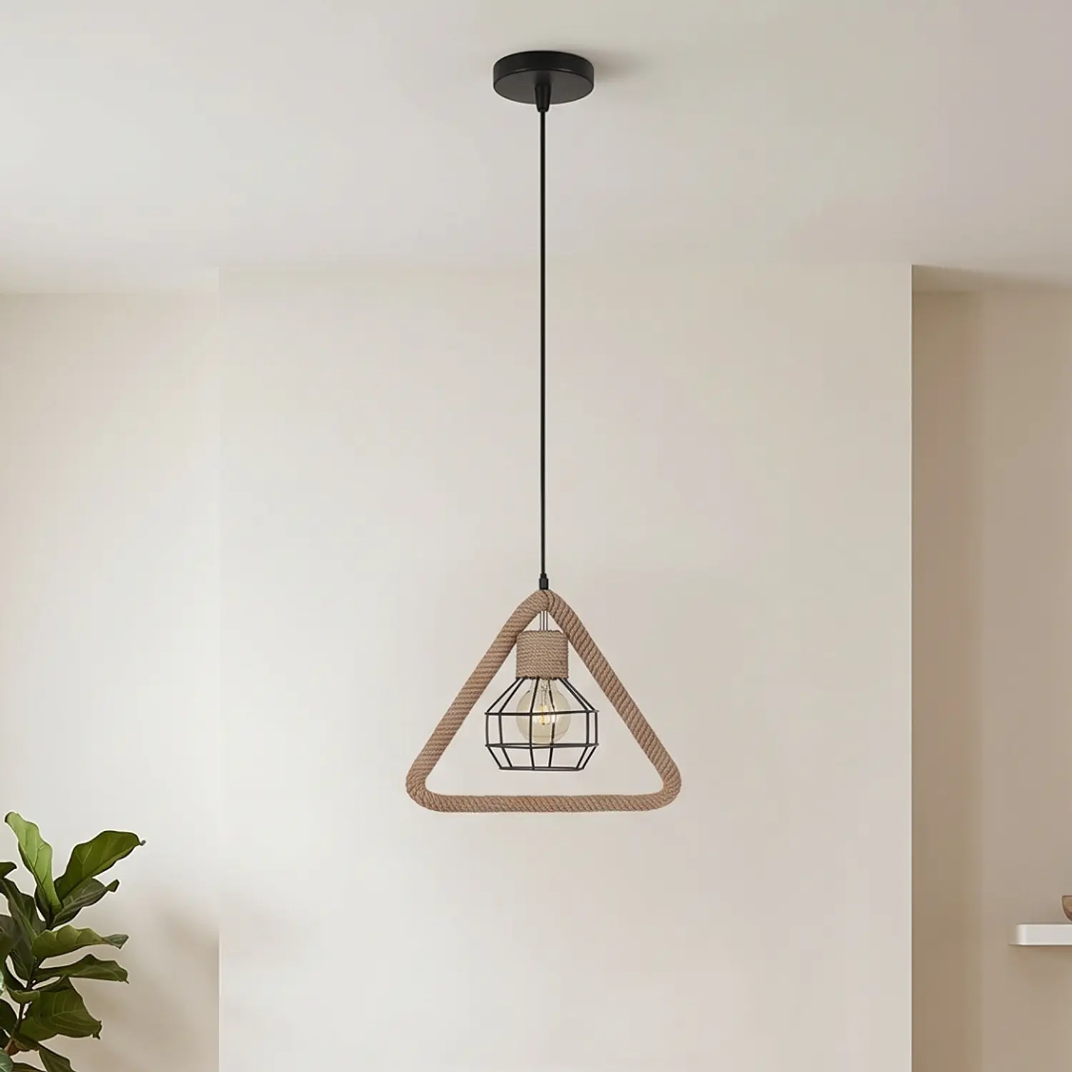 Lámpara Colgante Rústica Triangular Decorativa 38×33 mm 1