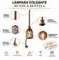 Lámpara Colgante Rústica Botella Vintage Decorativa - Miniatura 2