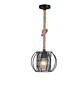Lámpara Colgante de Metal Negro con Cesta Espiral Decorativa - Miniatura 3