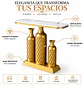 Arrimo Moderno con 3 Jarrones Dorados Decorativos y Tapa Blanca - Miniatura 2