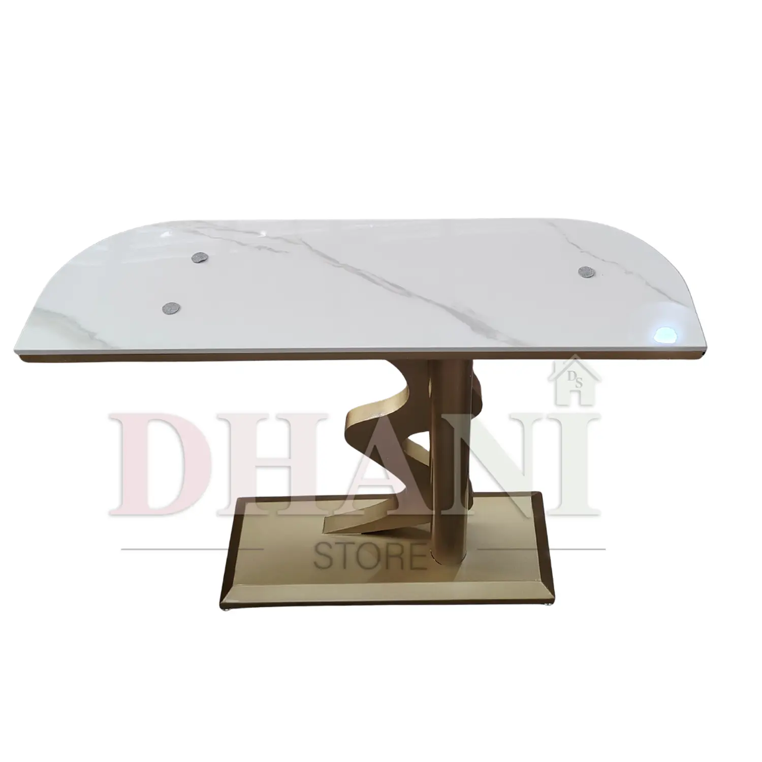 Mesa de Arrimo Zaragoza Dorada con Cubierta Efecto Mármol 3