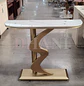 Mesa de Arrimo Zaragoza Dorada con Cubierta Efecto Mármol - Miniatura 5