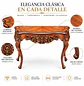 Mesa de Arrimo Clásica Tallada con Patas Curvas y Diseño Ornamental - Miniatura 2