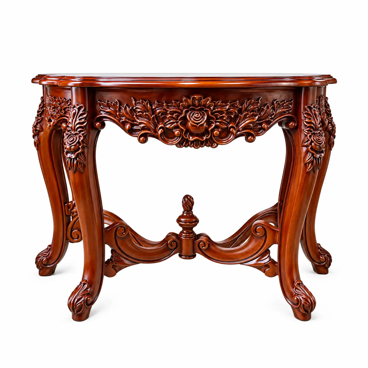 Mesa Lateral de Madera Montenegro Barroca Clásica Tallada 2
