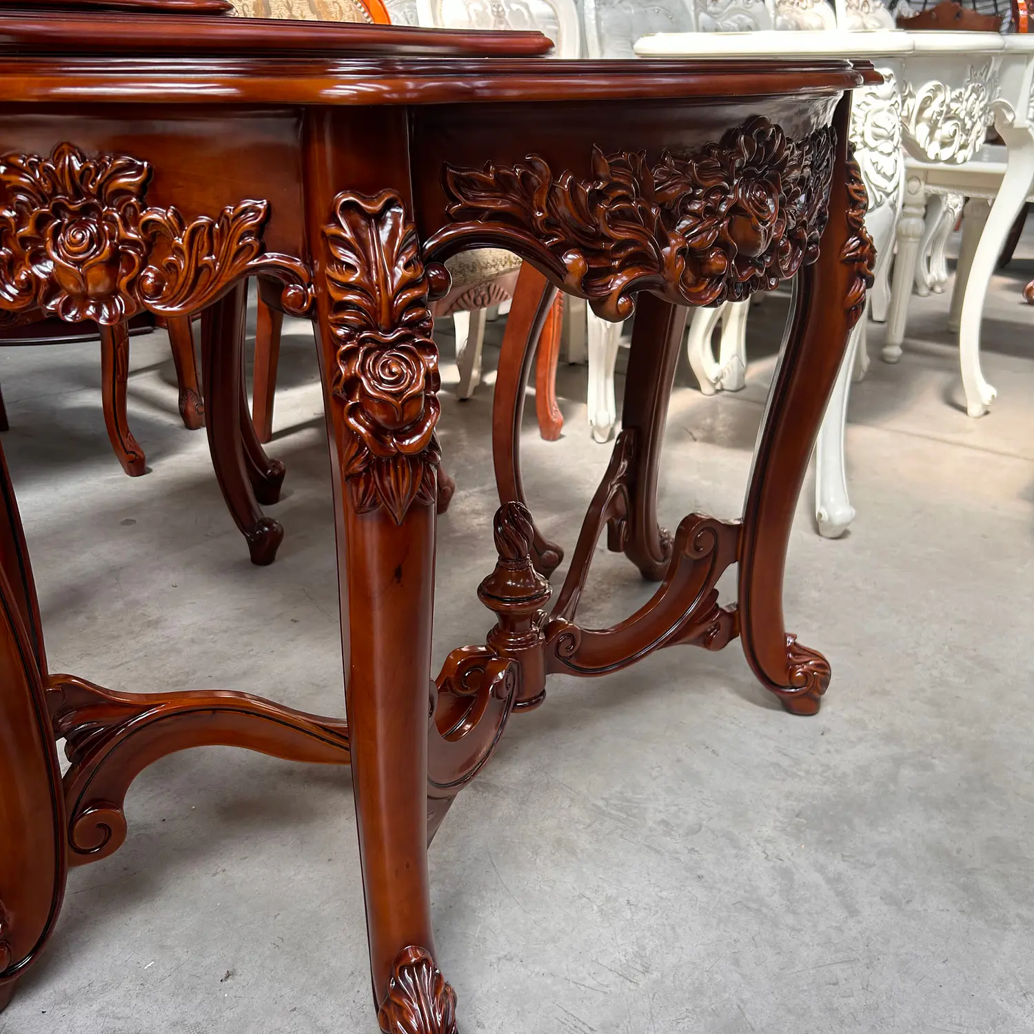 Mesa Lateral de Madera Montenegro Barroca Clásica Tallada 6