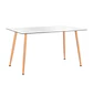 Mesa de Comedor Rectangular de Cristal con Patas Color Madera - Miniatura 3