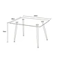 Mesa de Comedor Rectangular de Cristal con Patas Color Madera - Miniatura 4