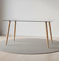 Mesa de Comedor Rectangular de Cristal con Patas Color Madera - Miniatura 1
