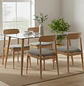 Mesa de Comedor Rectangular de Cristal con Patas Color Madera - Miniatura 5