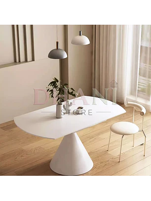 Mesa de Comedor Expandible Blanca Moderna