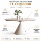 Mesa de Comedor Expandible Blanca Moderna - Miniatura 2