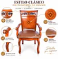 Silla de Comedor Roble Americano Caoba Tallada Clásica - Miniatura 2