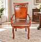 Silla de Comedor Roble Americano Caoba Tallada Clásica - Miniatura 1