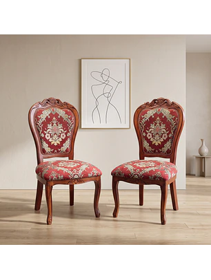 Set de 2 Sillas Comedor Florencia en Madera Tapizadas Elegantes