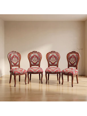 Set de 4 Sillas Comedor Florencia en Madera Tapizadas Elegantes