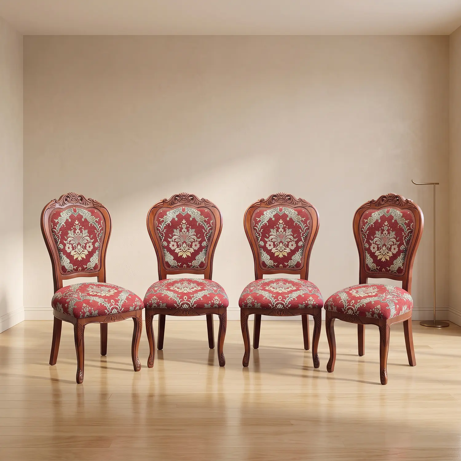 Set de 4 Sillas Comedor Florencia en Madera Tapizadas Elegantes 1